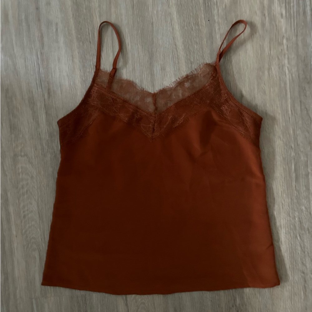 Orange cami lace tank